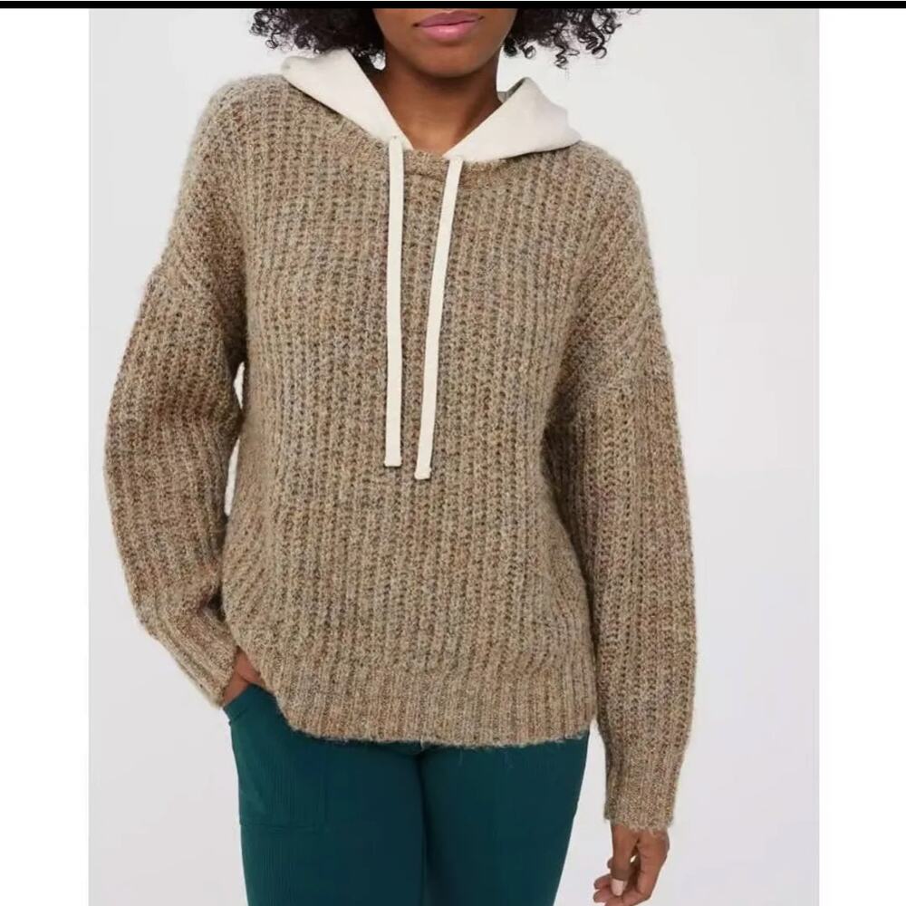 Aerie Offline Knit Hooded Pullover Sweater NWT